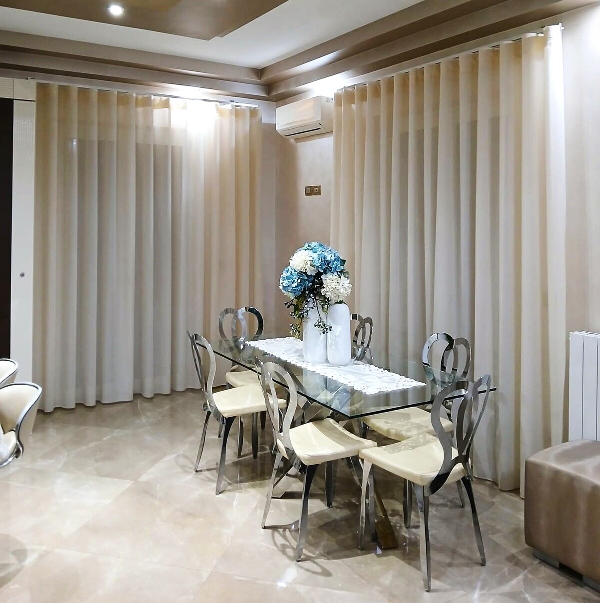 Tende moderne in sala da pranzo